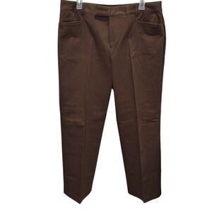 Sag Harbor Sport Petite Brown Flat Front Women's Pants No Tag See Measurements